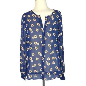 Lumiere Blue Floral Sheer Blouse